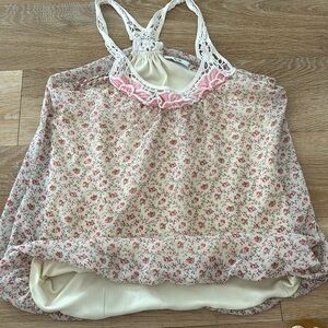 Vintage Papaya bloom razorback top